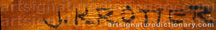 Authentic signature by Joseph KROTTER on  artwork