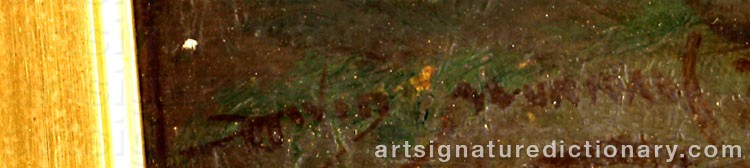 Authentic signature by David MURRAY on artwork