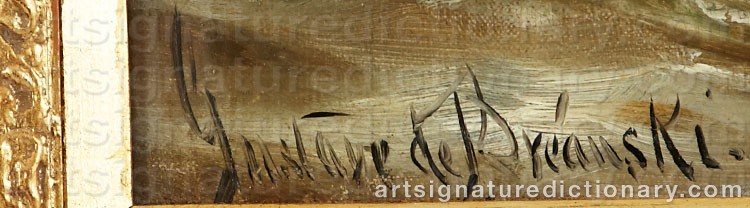 Authentic signature by Gustave De BREANSKI on artwork