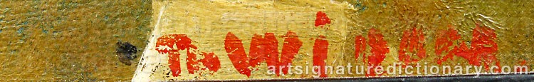 Authentic signature by Gustav Theodor WIBOM on Painting/Watercolour artwork
