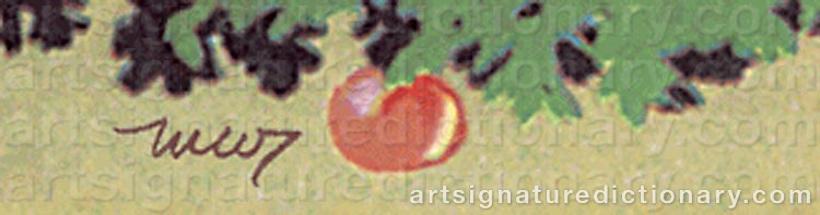Authentic signature by Martha WENDELIN on artwork