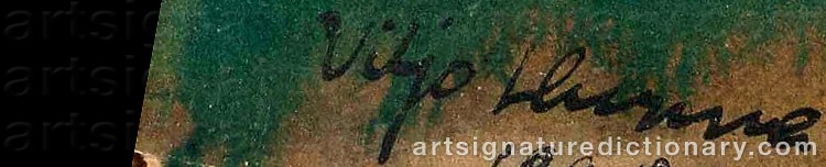 Authentic signature by Viljo HURME on  artwork