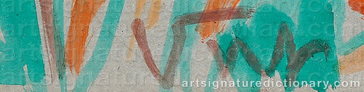 Authentic signature by Miklós NEMETH on  artwork