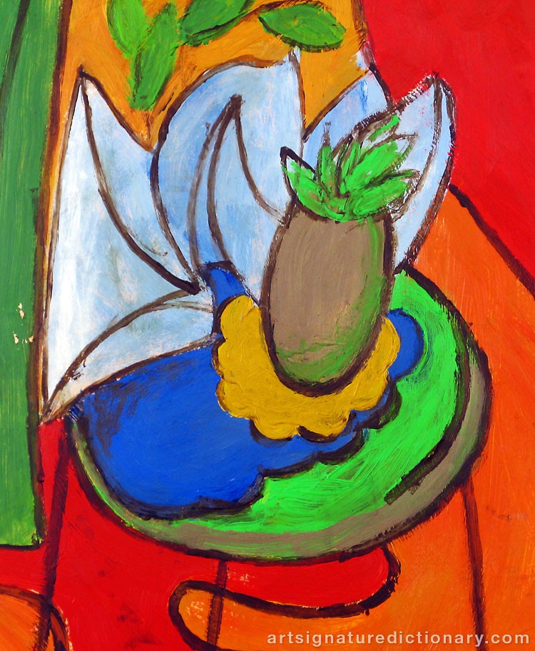 Close-up details showing Henri MATISSE signature forgery characteristics
