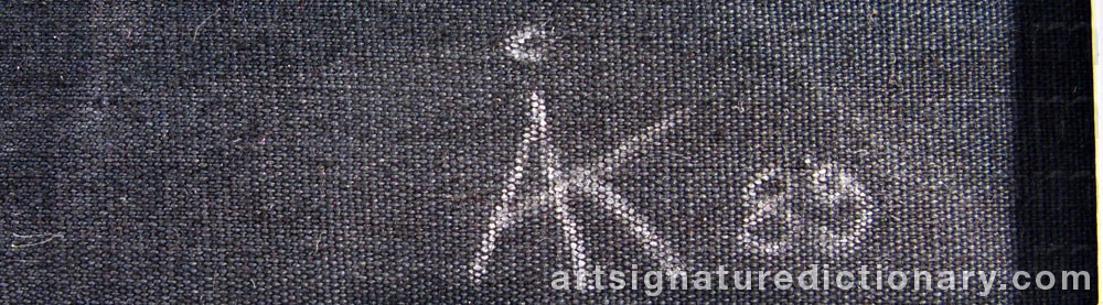 Authentic signature by Åsa KUMMU on  artwork