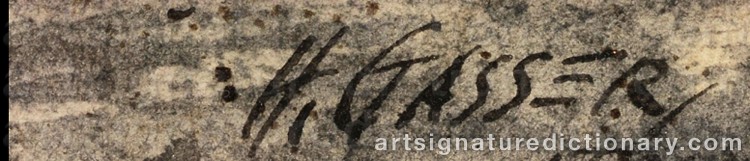 Authentic signature by Henry Martin GASSER on Painting/Watercolour artwork