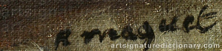 Authentic signature by Richard MAGUET on  artwork