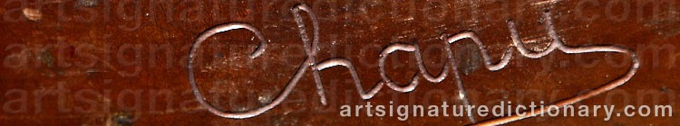 Authentic signature by Henri Michel Antoine CHAPU on  artwork