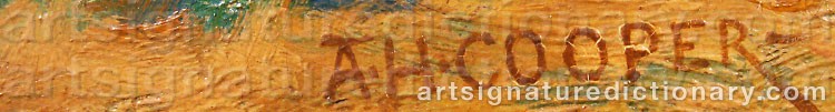Authentic signature by Alfred Heaton COOPER on  artwork