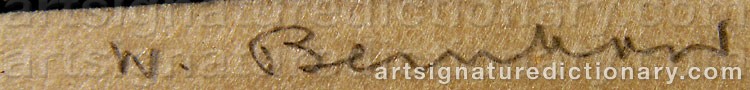 Authentic signature by Waldemar BERNHARD on  artwork