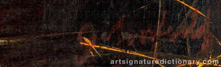 Authentic signature by George ARMFIELD on artwork