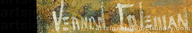 Authentic signature by Vernon Herbert COLEMAN on  artwork