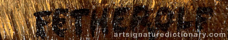Authentic signature by James A. FETHEROLF on  artwork