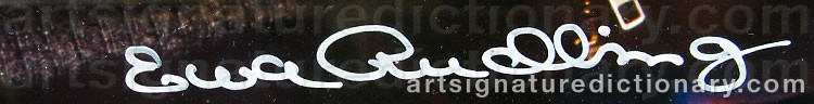 Authentic signature by Ewa RUDLING on artwork