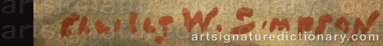 Authentic signature by Charles Walter SIMPSON on artwork