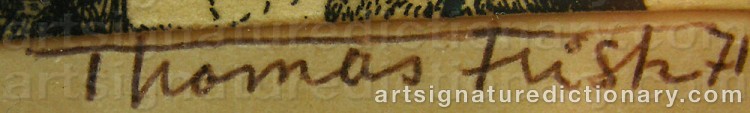 Authentic signature by Thomas FRISK on artwork