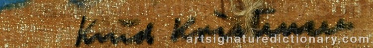Authentic signature by Knud KRISTENSEN on  artwork