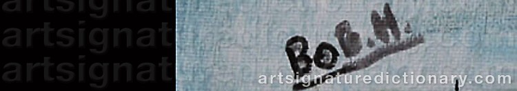 Authentic signature by Bob HUTCHINSON on  artwork