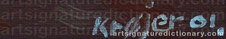 Authentic signature by Tom KRØJER on  artwork