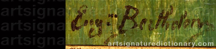 Authentic signature by Eugéne BERTHELON on  artwork