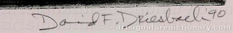 Authentic signature by David Fraiser DRIESBACH on  artwork