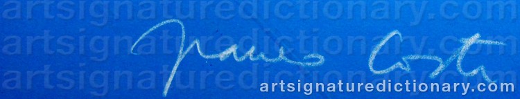 Authentic signature by Franco COSTA on  artwork