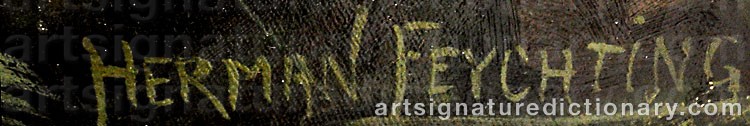 Authentic signature by Herman FEYCHTING on  artwork