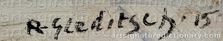 Authentic signature by Rolf Juell GLEDITSCH on artwork