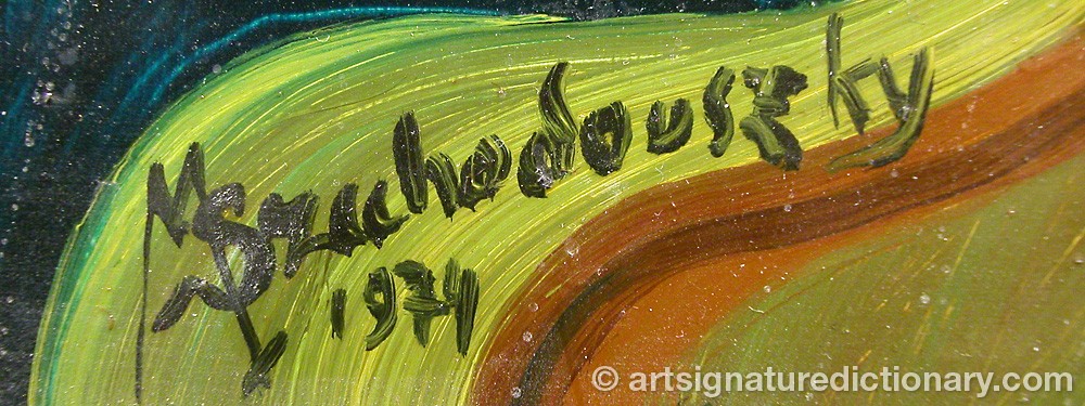 Authentic signature by M. SZUHODOVSZKY on  artwork