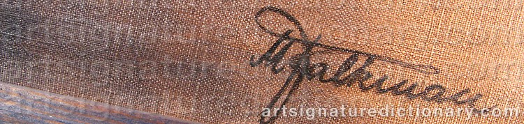 Authentic signature by Mariana FALKMAN on  artwork