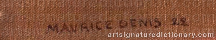 Authentic signature by Maurice DENIS on  artwork