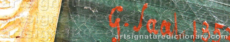 Authentic signature by Georg Eduard Otto SAAL on  artwork