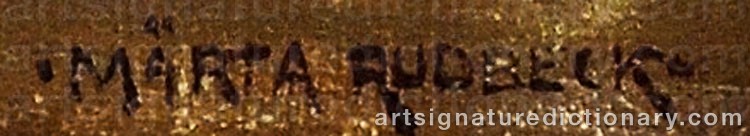 Signature by Märta RUDBECK