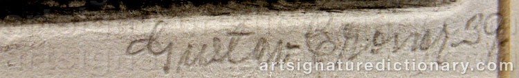 Authentic signature by Gustav CRONÉR on  artwork