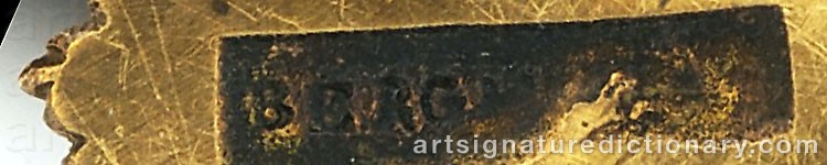 Authentic signature by Franz Xavier BERGMANN on artwork