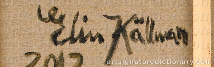 Authentic signature by Elin KÄLLMAN on Painting/Watercolour artwork
