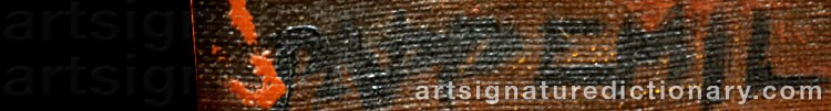 Authentic signature by Emil PAP on artwork