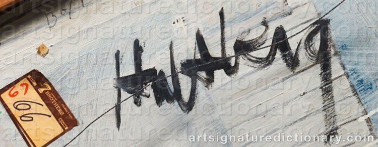 Authentic signature by John Philip HULTBERG on Painting/Watercolour artwork