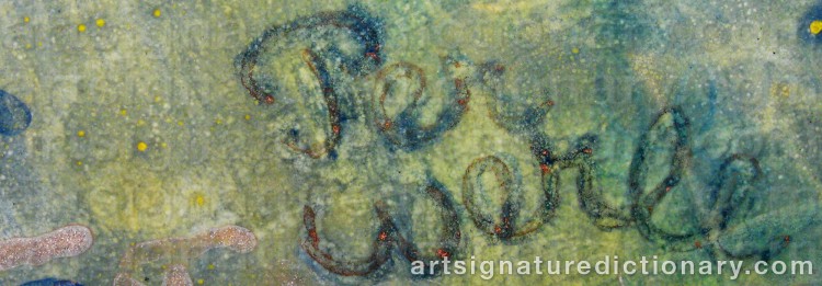 Authentic signature by Per WERLE on Painting/Watercolour artwork