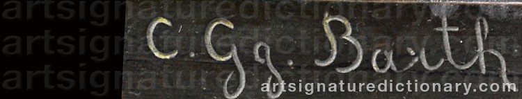 Authentic signature by Carl Georg BARTH on  artwork
