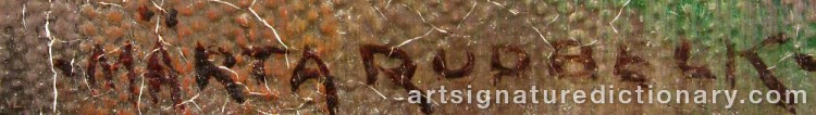 Signature by Märta RUDBECK