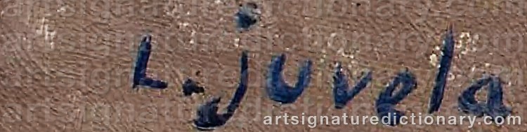 Authentic signature by Lennu JUVELA on  artwork