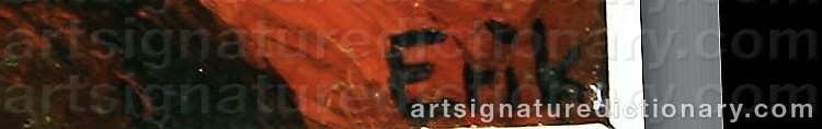 Authentic signature by Erik HANSEN on  artwork