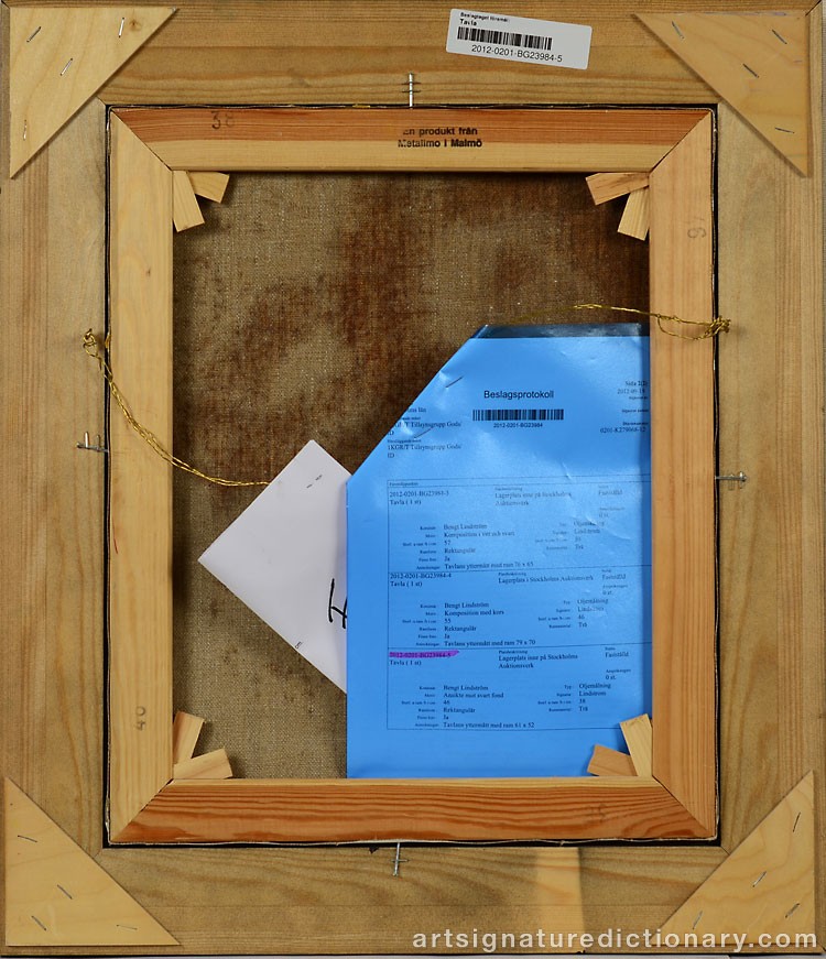 Close-up details showing Bengt LINDSTRÖM signature forgery characteristics