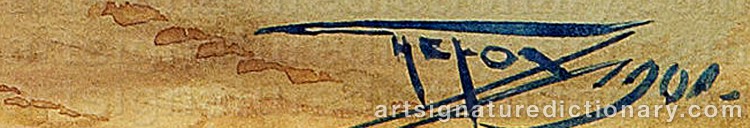 Authentic signature by Henry Charles FOX on artwork