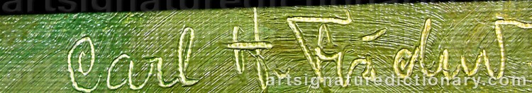 Authentic signature by Carl Holger FISCHER on artwork