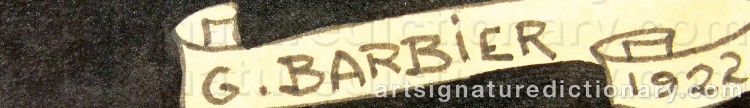 Authentic signature by Georges BARBIER on  artwork
