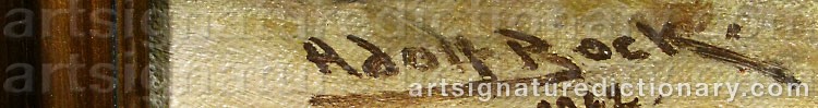 Signature by Adolf BOCK