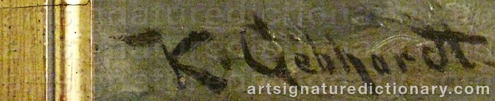 Authentic signature by Karl GEBHARDT on  artwork