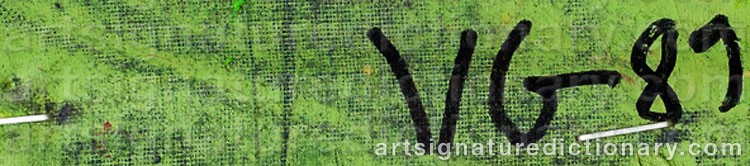 Authentic signature by Viva GRANLUND on  artwork